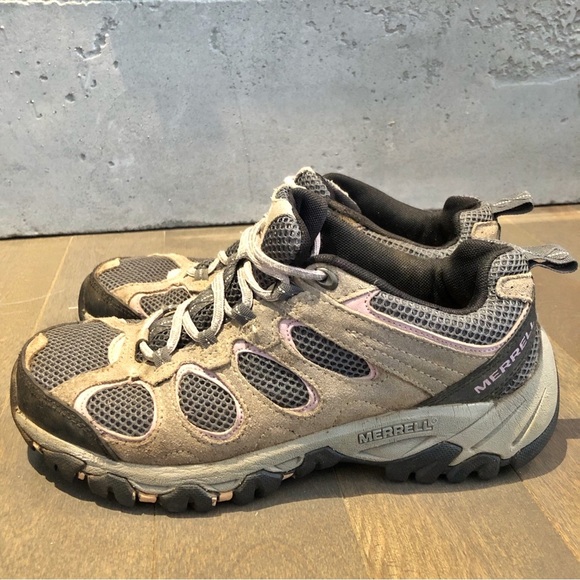 MERRELL Outdoor Hiking Grey & Pink Sneakers Trainers Winter Shoes Women US 7. - Picture 1 of 12